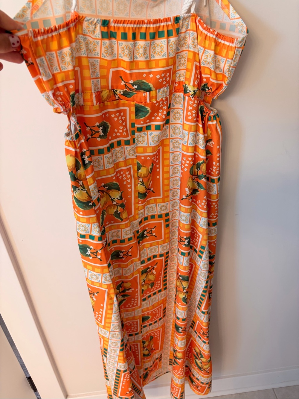Orange Floral Print Maxi Dress - Picture 8 of 8